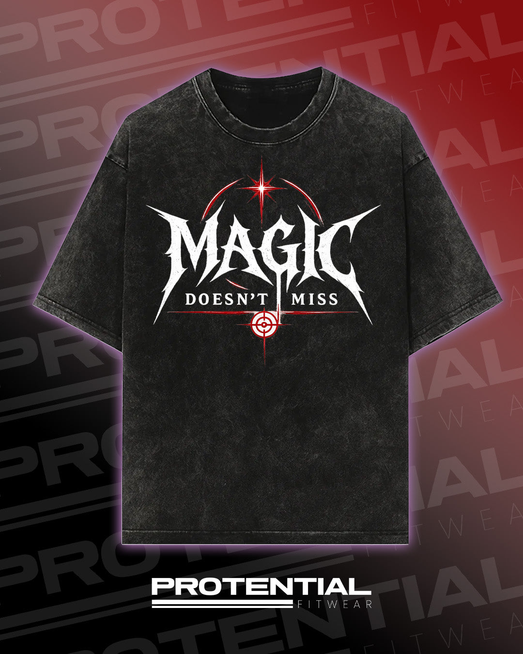Magic Doesn't Miss - Acid Wash Black T-Shirt