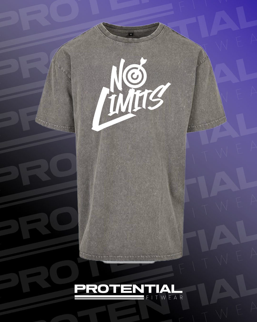 No Limits - Gray Acid Wash T-Shirt