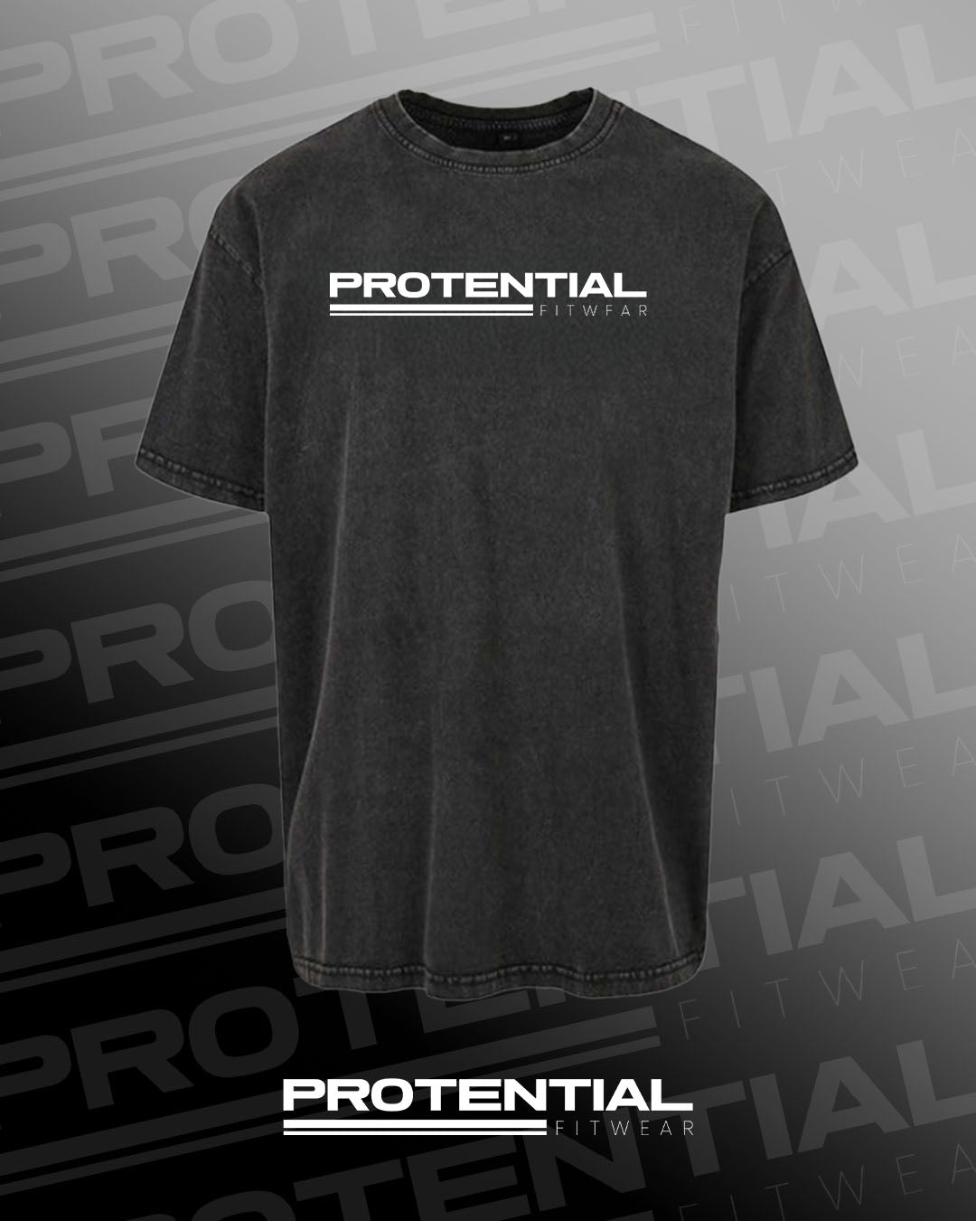 Protential Fitwear - Black Acid Wash T-Shirt